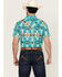 Image #4 - Rock & Roll Denim Men's Tek Southwestern Print Short Sleeve Snap Western Shirt, Turquoise, hi-res