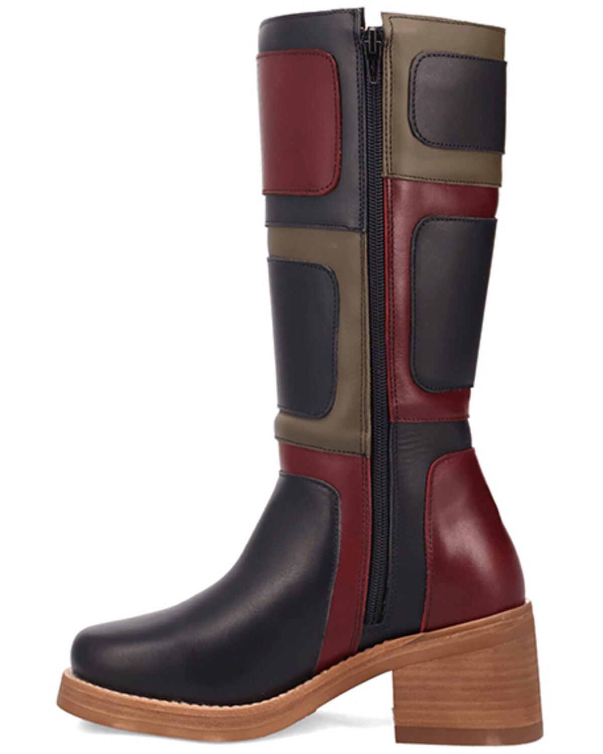 Image #4 - Dingo Women's Multi Patches Fashion Boots - Round Toe, Black, hi-res