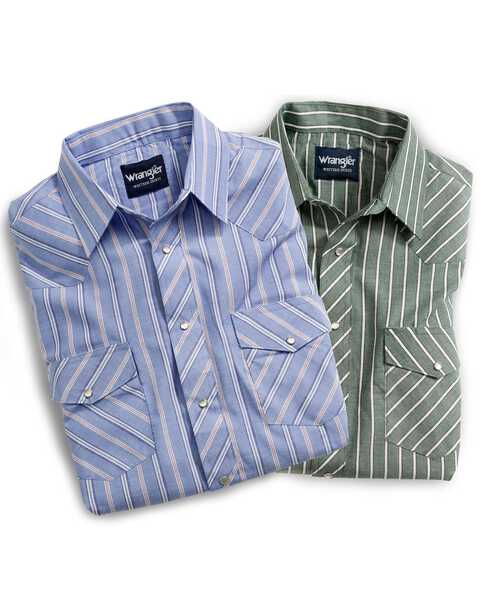Image #2 - Wrangler Men's Assorted Plaid Short Sleeve Western Shirts, , hi-res