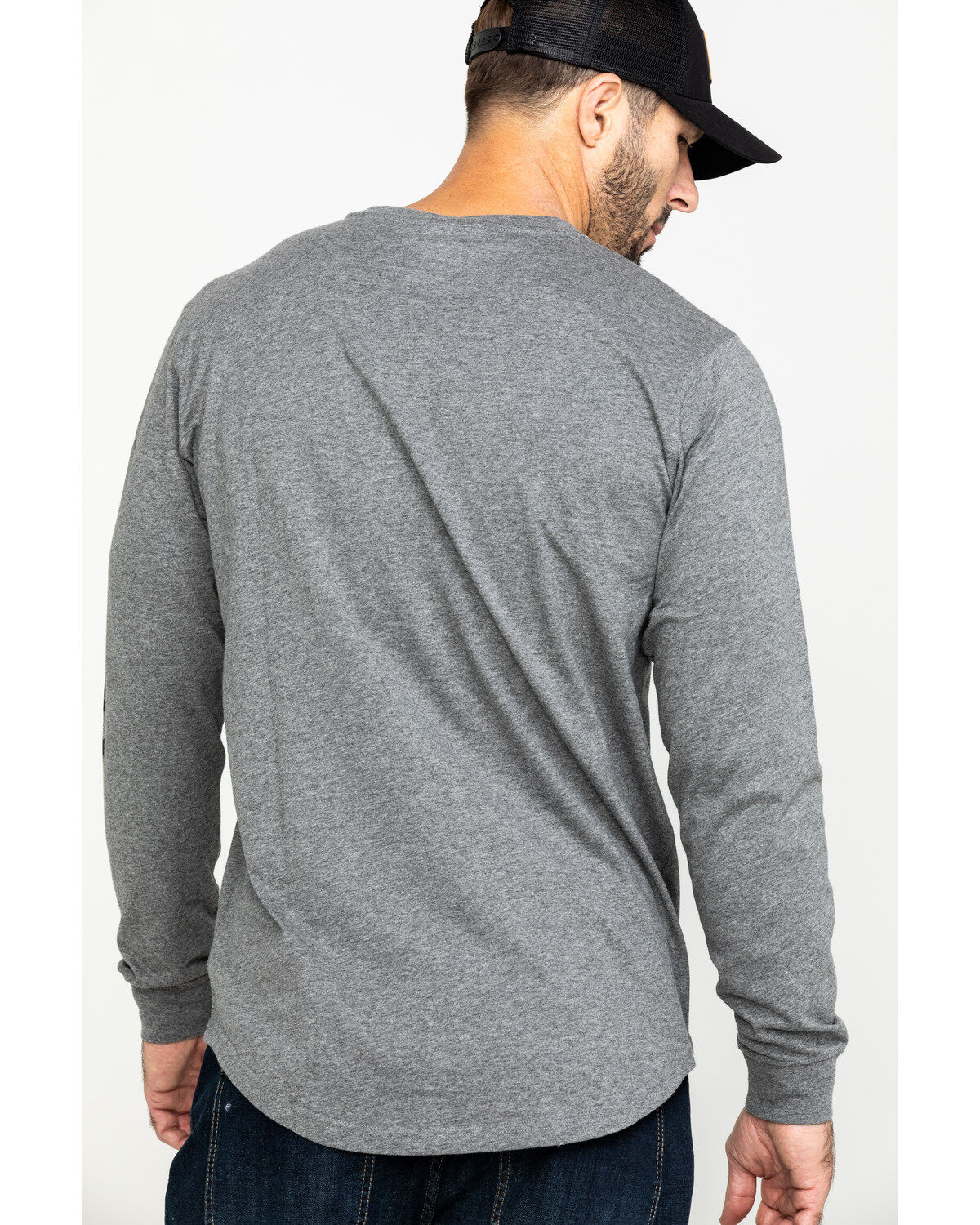 Image #2 - Hawx Men's Gray Logo Sleeve Long Sleeve Work T-Shirt - Tall, Heather Grey, hi-res