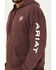 Image #3 - Ariat Men's Logo Sleeve Hooded Sweatshirt - Tall, Maroon, hi-res