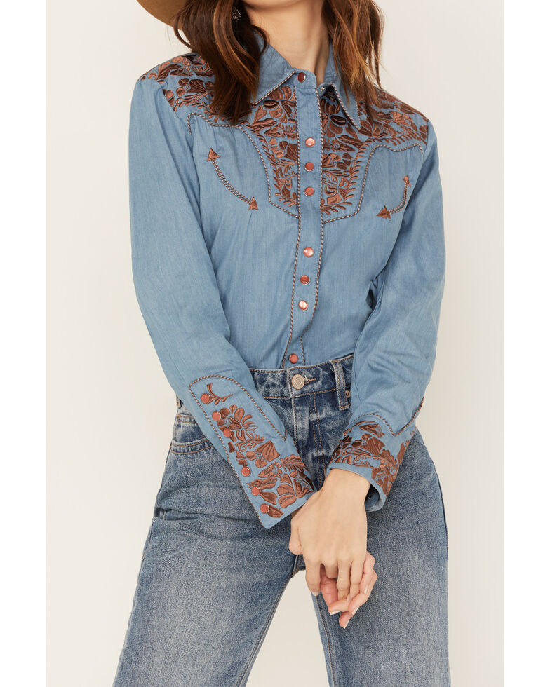 Scully Women's Floral Embroidered Long Sleeve Western Shirt | Boot Barn