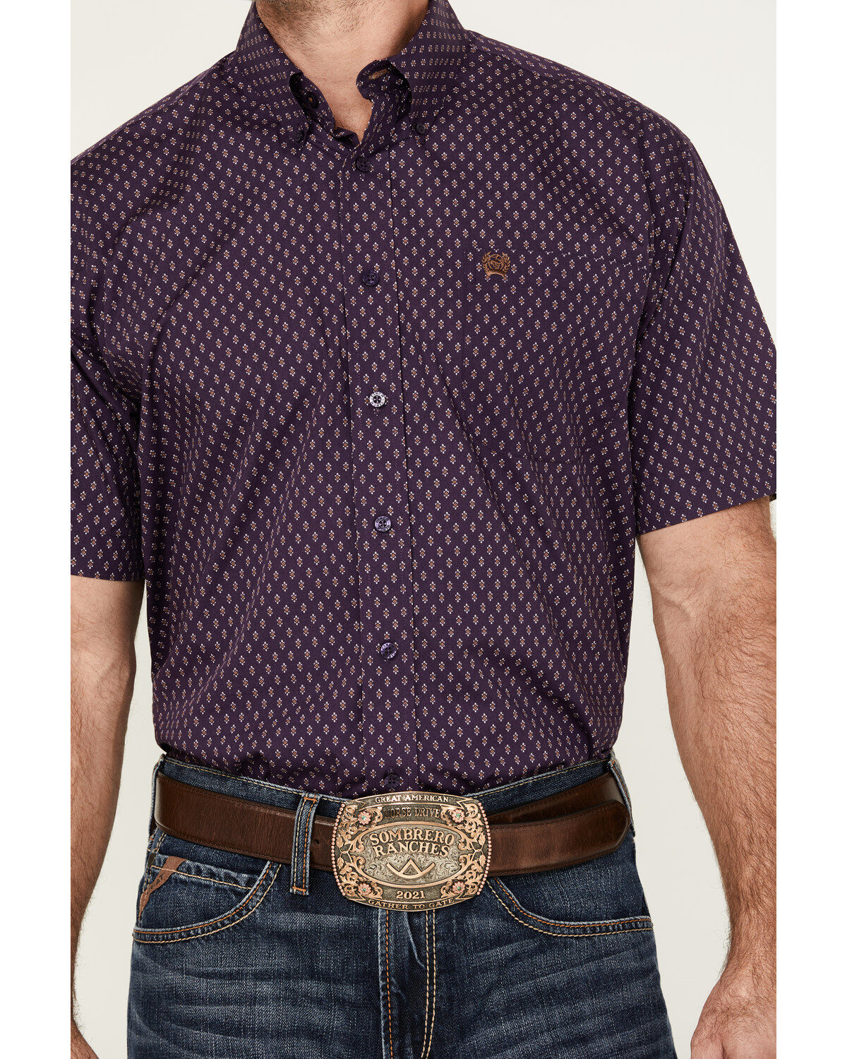 Product Name:  Cinch Men's Geo Print Short Sleeve Button-Down Western Shirt