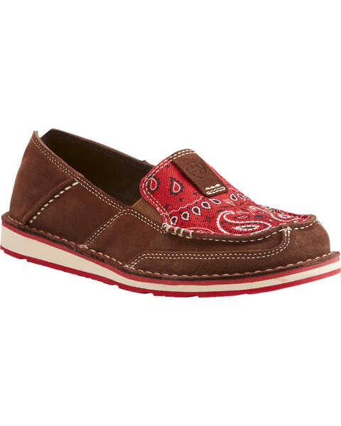 Image #1 - Ariat Women's Red Paisley Print Slip On Cruiser Shoes , , hi-res