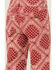 Image #4 - Panhandle Girls' Bandana Print Flare Stretch Denim Jeans, Red, hi-res