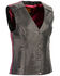 Image #1 - Milwaukee Leather Women's Phoenix Stud Embroidered Snap Front Vest - 3X, Pink/black, hi-res