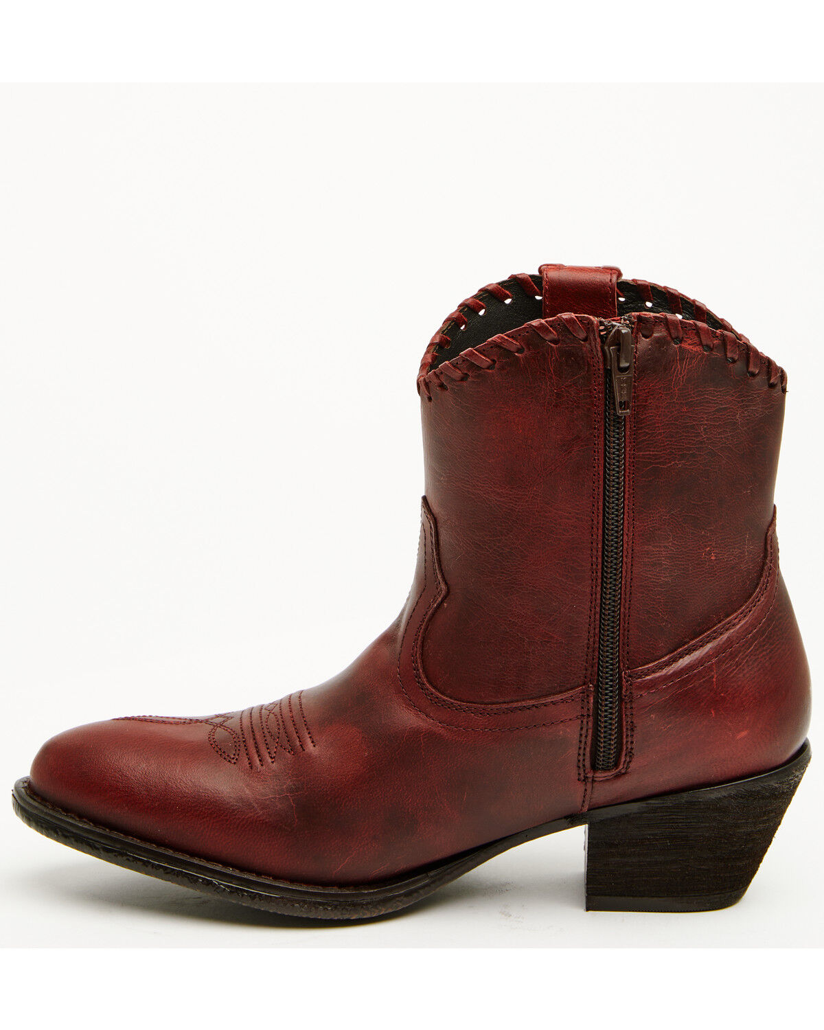 Image #3 - Shyanne Women's Sawyer Omaha Goat Western Fashion Booties - Round Toe, Red, hi-res