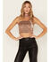 Sadie & Sage Women's Inferno Sequin Cami Crop Top, Sand, hi-res