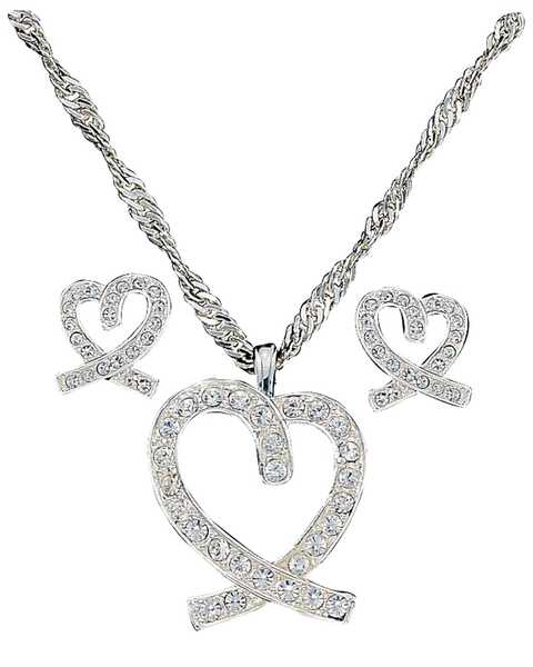 Montana Silversmith Women's Heart Jewelry Set, Silver, hi-res