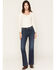Image #3 - 7 For All Mankind Women's Shadowleaf Dark Wash High Rise 34" Dojo Trouser Stretch Denim Jeans, Dark Wash, hi-res