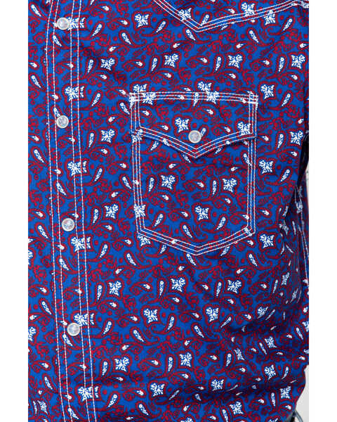 Image #4 - Wrangler 20X Men's Paisley Print Competition Advanced Comfort Shirt , Burgundy, hi-res