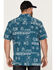 Image #4 - Gibson Men's Holler Bandana Print Short Sleeve Button-Down Western Shirt, Blue, hi-res