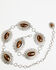 Image #2 - Shyanne Women's Ainsley Floral Tiger Eye Concho Chain Belt, Silver, hi-res