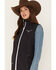 Cowgirl Hardware Women's Filigree Embroidered Emblem Softshell Vest, Black, hi-res