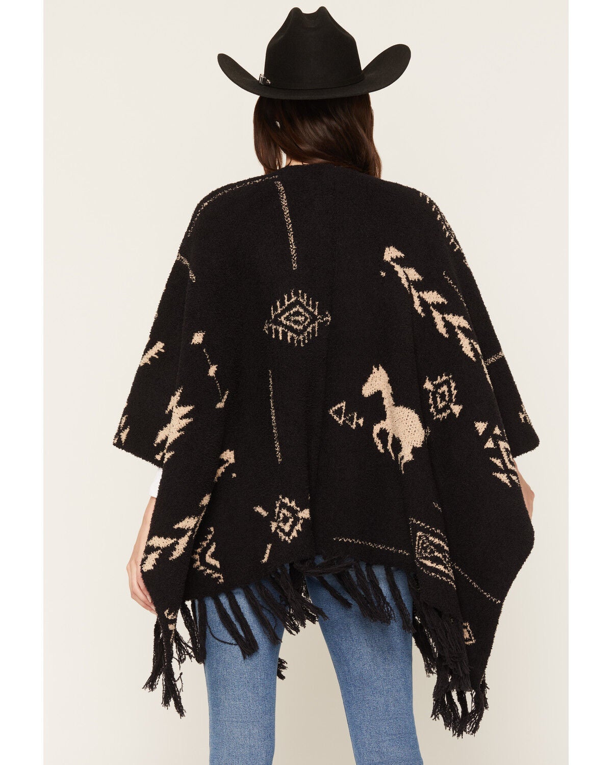 Image #4 - Idyllwind Women's Appaloosa Icon Cozy Shawl, Black, hi-res