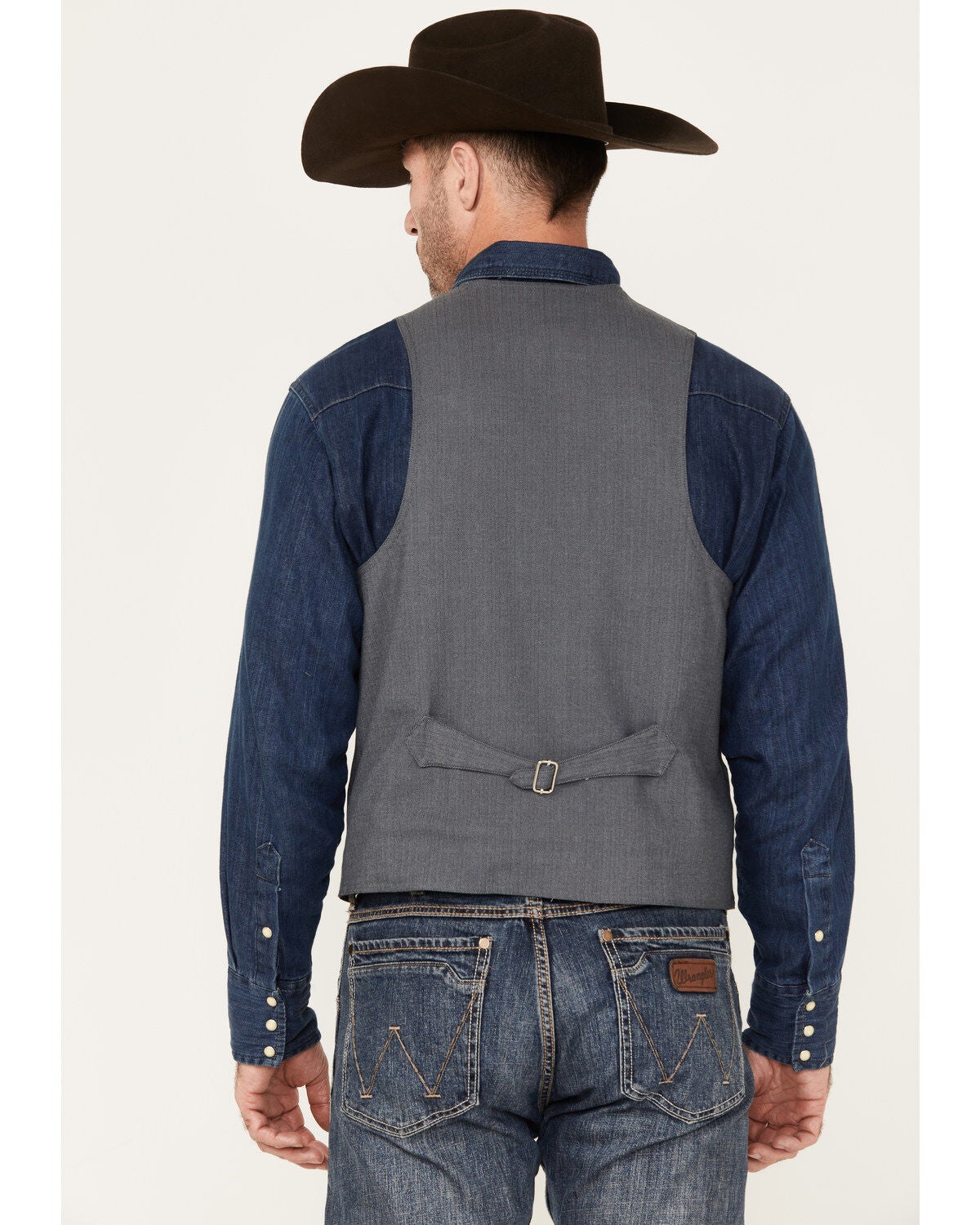 Image #4 - Scully Men's Ranchwear Vest, Charcoal, hi-res
