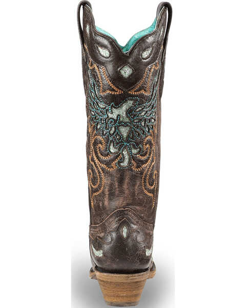 Image #7 - Corral Women's Glittery Inlay and Embroidery Western Boots - Snip Toe, , hi-res