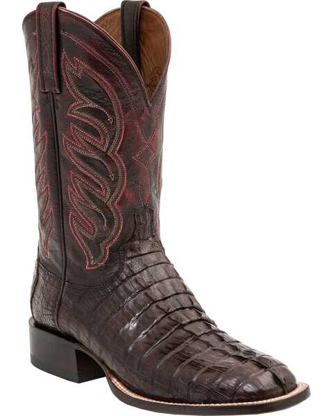 Image #1 - Lucchese 1883 Handmade Landon Hornback Caiman Tail Cowboy Boots - Square Toe, , hi-res