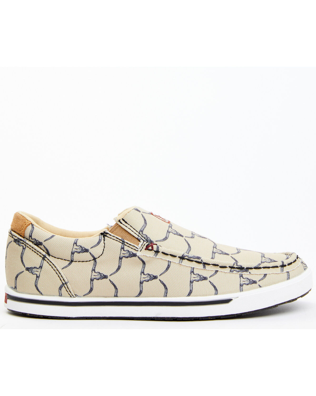 Image #2 - Twisted X Women's Steerhead Skull Print Slip-On Casual Shoe - Moc Toe, Beige/khaki, hi-res
