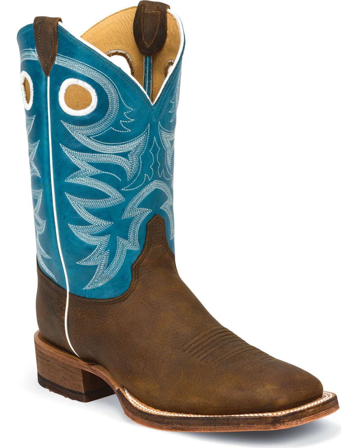 Justin Men's Bent Rail Performance Western Boots - Broad Square Toe, Copper, hi-res
