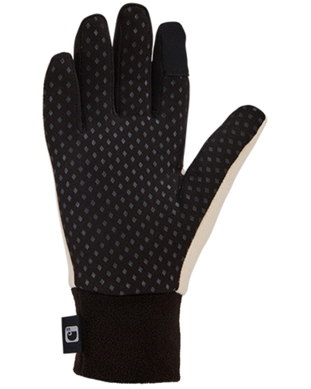 Image #2 - Carhartt Women's Storm Defender&reg; Silicone Grip Fleece Gloves, Cream/black, hi-res