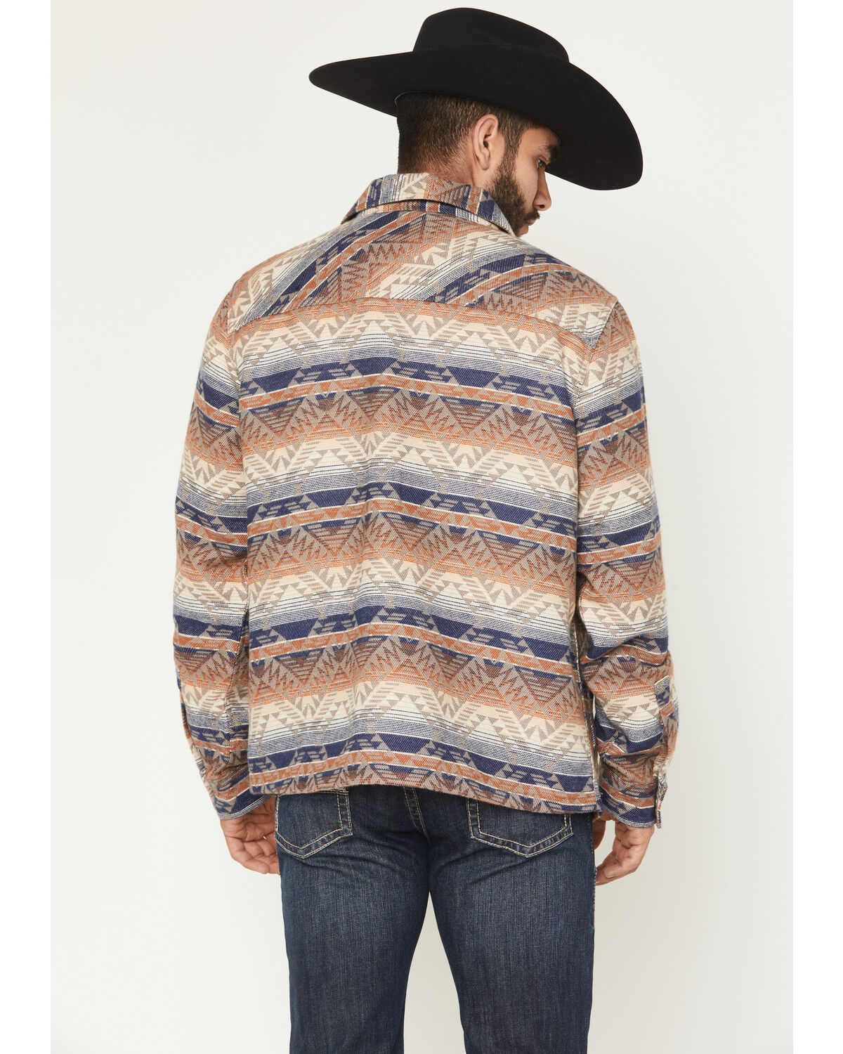 Image #4 - Rock & Roll Denim Men's Southwestern Zip-Up Shirt Jacket, Tan, hi-res