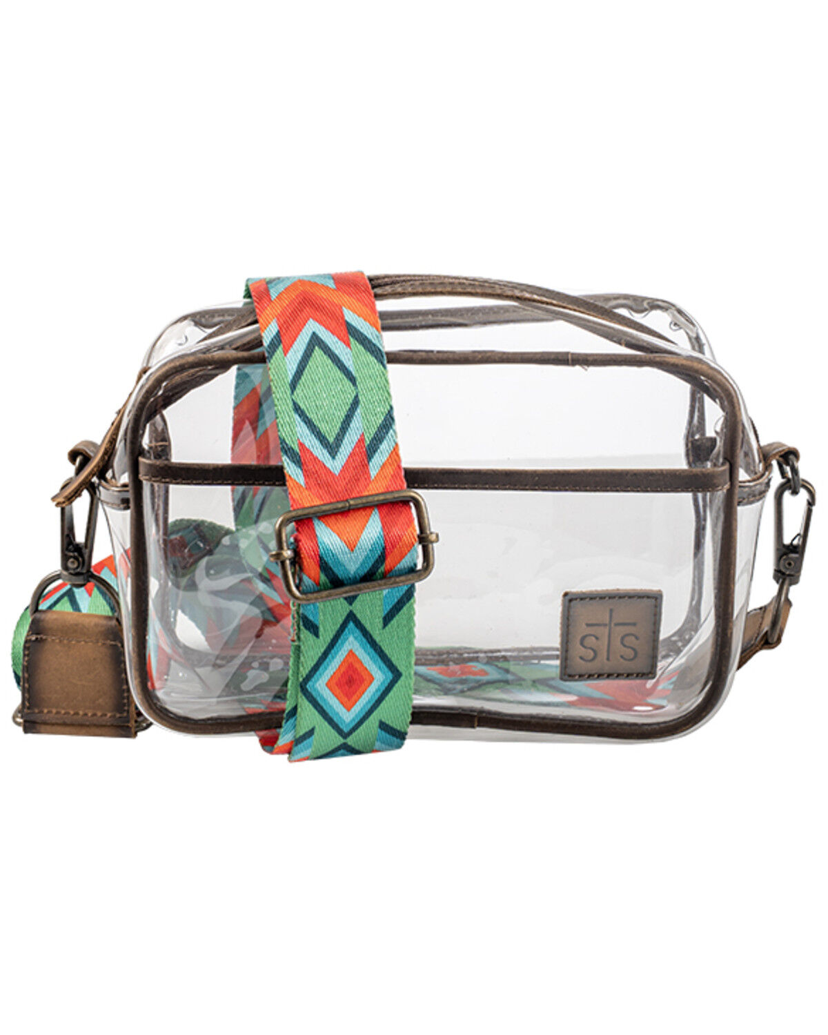 Image #2 - STS Ranchwear by Carroll Women's Lucy Clear Stadium Crossbody Bag, Brown, hi-res
