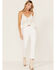Sneak Peek Women's High Rise Slim Straight Jeans, White, hi-res