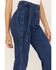 Flying Tomato Women's High Rise Self Belt Flare Leg Jeans, Blue, hi-res