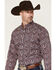Image #2 - Ariat Men's Ward Floral Print Wrinkle Free Long Sleeve Button-Down Western Shirt, Purple, hi-res