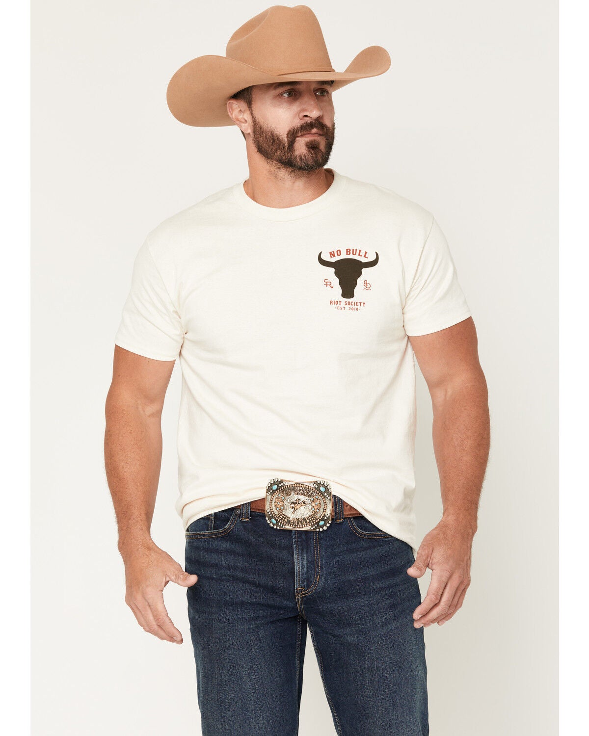 Image #2 - Riot Society Men's No Bull Short Sleeve Graphic T-Shirt, Natural, hi-res