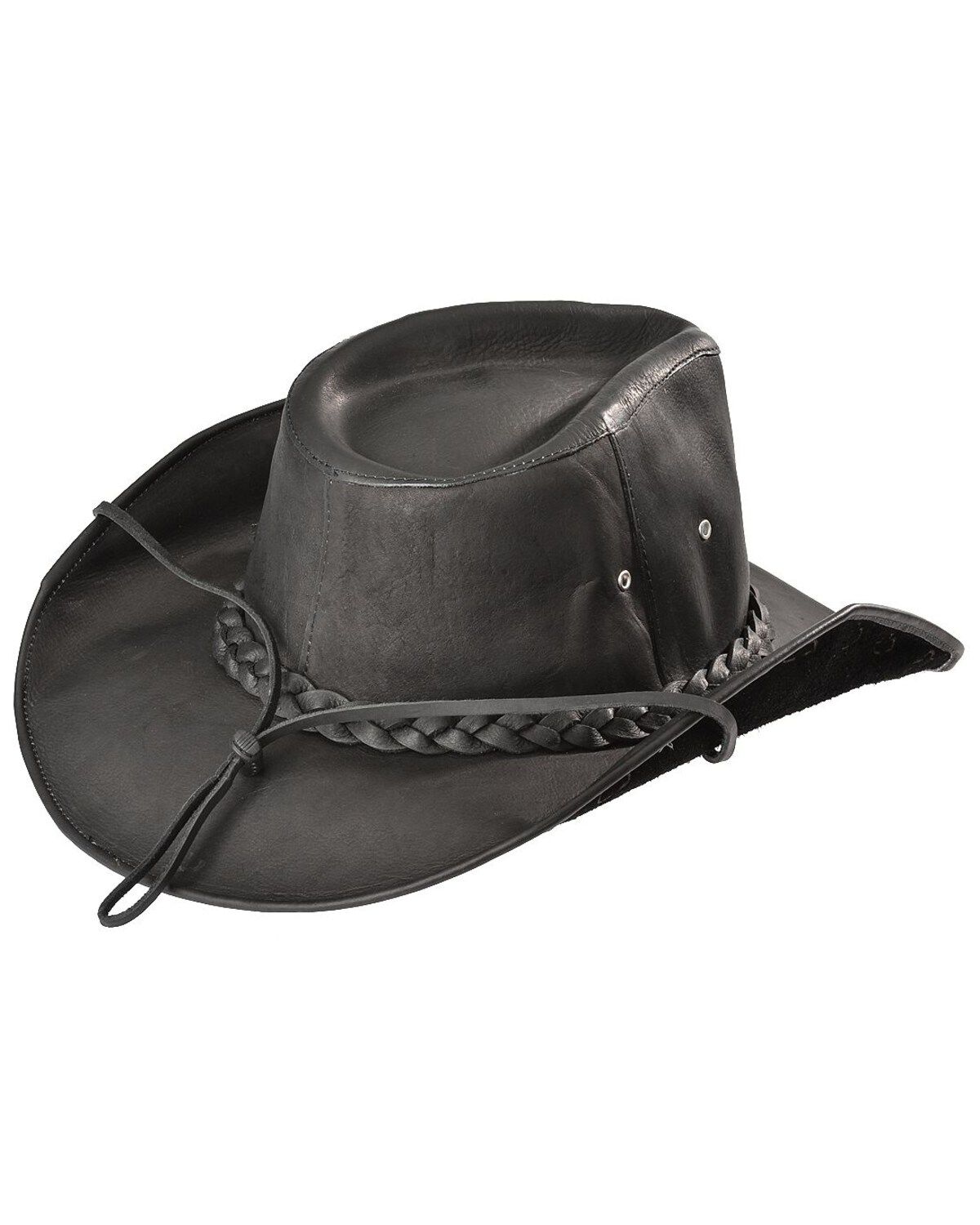 gray leather hat