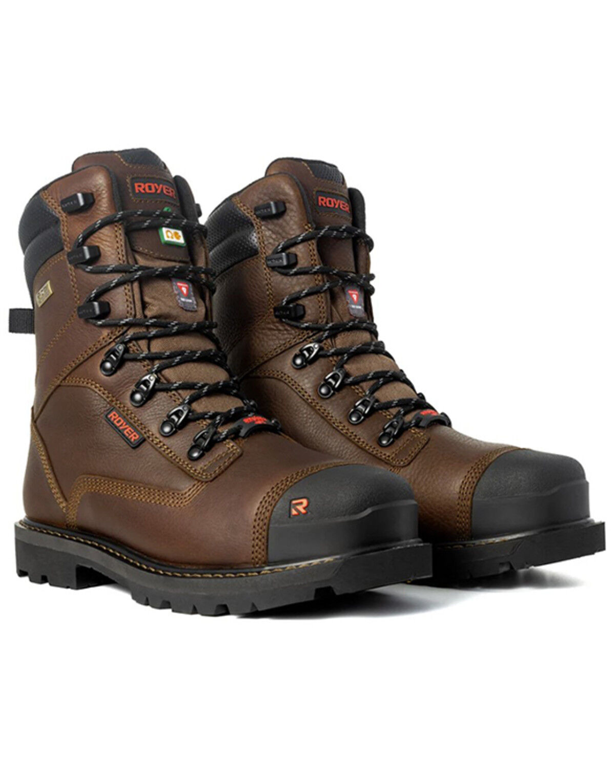 Image #1 - ROYER Men's 8" Revolt™ Arctic Grip Pro™ Insulated Waterproof Work Boots - Carbon Toe, Brown, hi-res