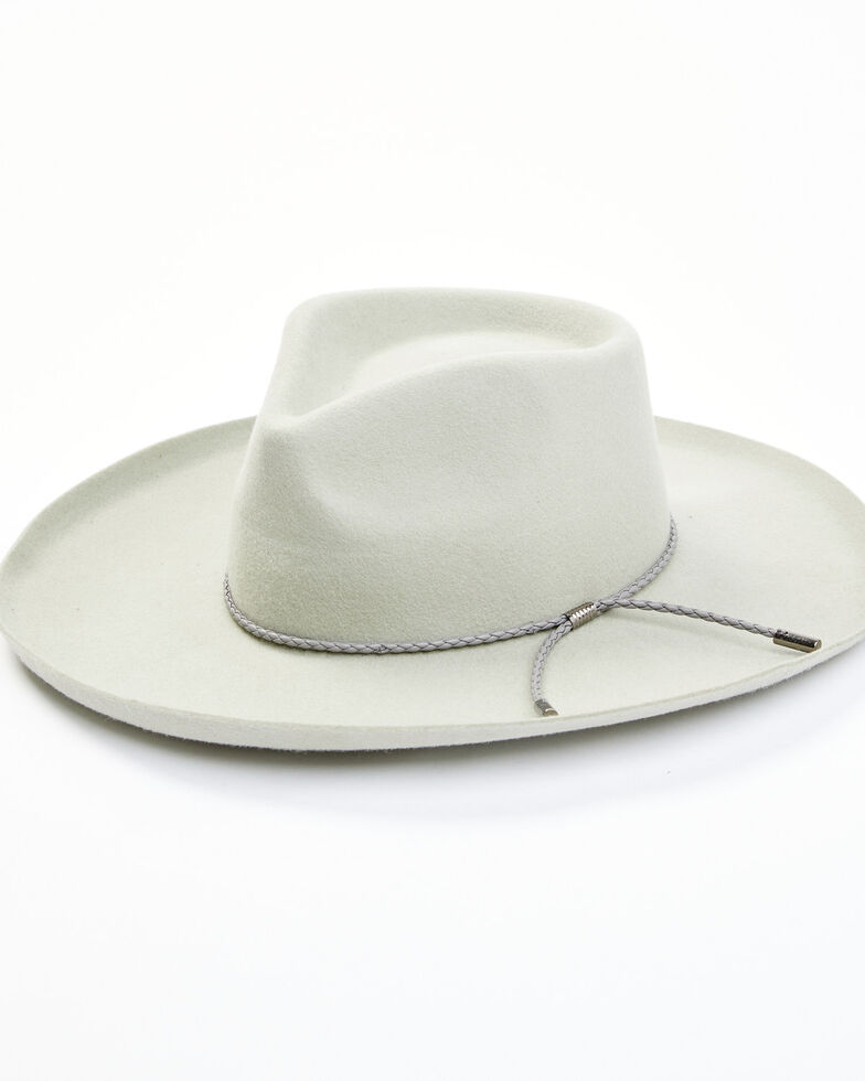Shyanne Women's Grey Formative Faux Leather Wool Felt Western Hat, Grey, hi-res