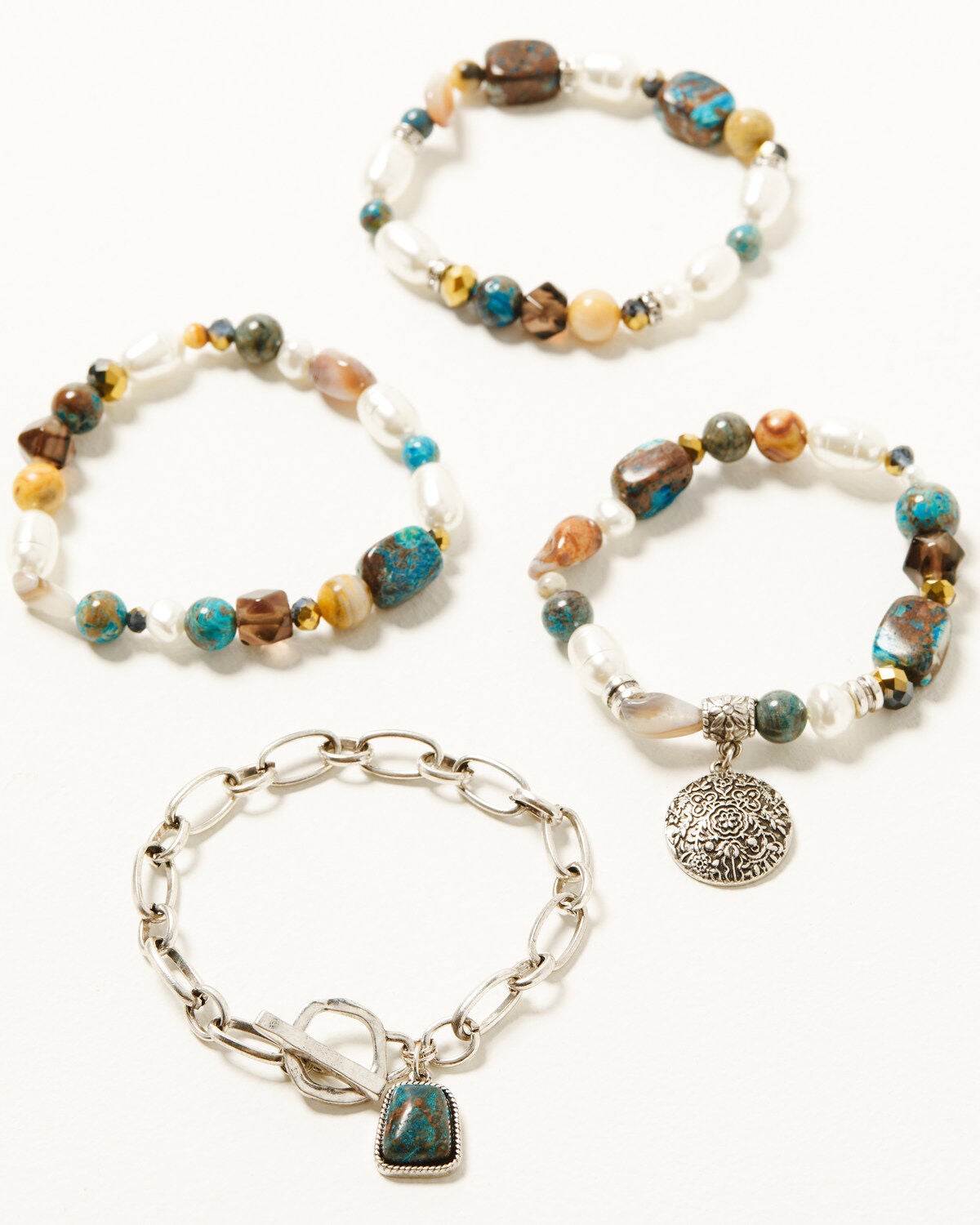 Shyanne Women's Gemma Bracelet Set - 4 Piece, Silver, hi-res