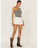 Image #1 - Shyanne Women's High Rise White Rolled Cuff Shorts, White, hi-res