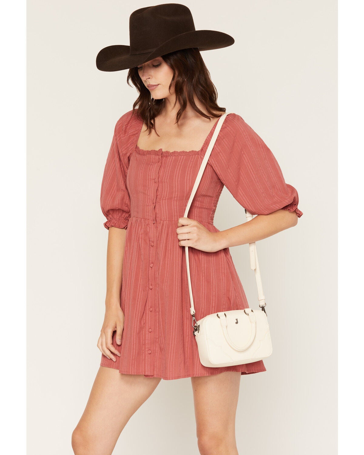 Image #1 - Justin Women's Signature Crossbody Tote Bag, Cream, hi-res