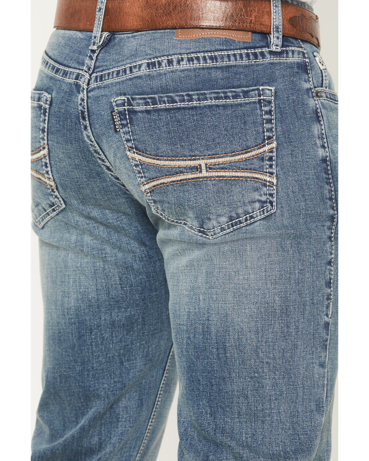 Image #4 - Hooey Men's Medium Wash Slim Straight Stretch Denim Jeans, Medium Wash, hi-res