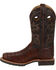 Image #2 - Double H Men's Croc Print Roper Work Boots - Steel Toe, Brown, hi-res