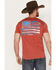 Howitzer Men's Red, White and Blue Graphic Western T-Shirt, Heather Red, hi-res