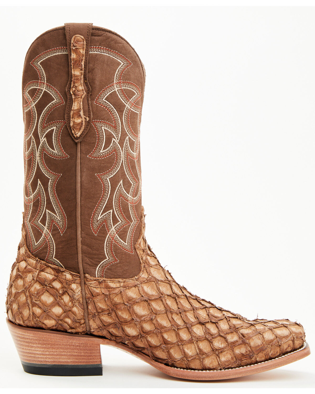 Image #2 - Cody James Men's Exotic Pirarucu Western Boots - Square Toe, Brown, hi-res