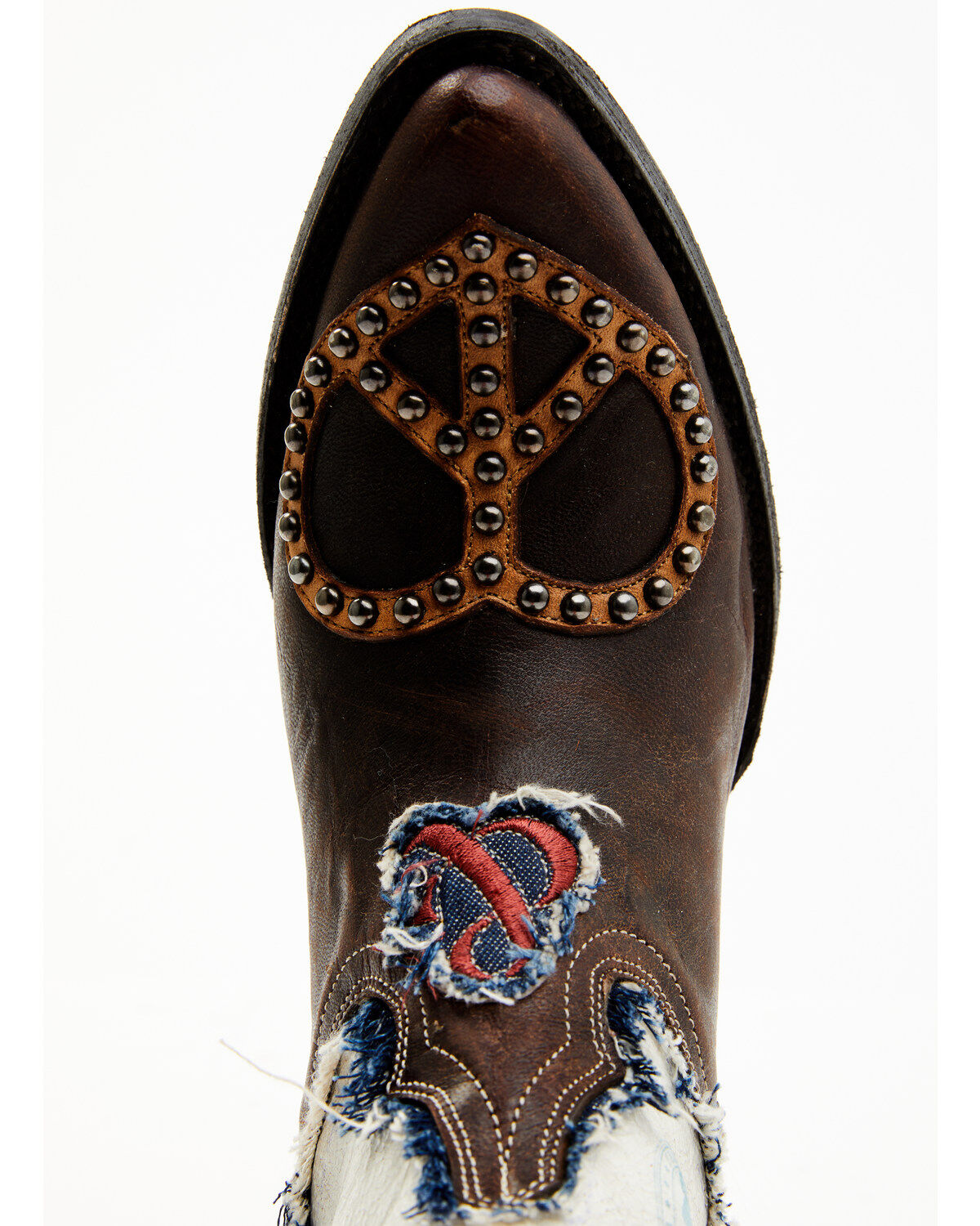 Image #6 - Yippee Ki Yay by Old Gringo Women's Love & Peace Studded Fashion Leather Booties - Pointed Toe, , hi-res