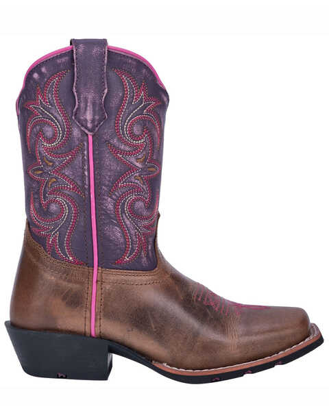 Dan Post Girls' Majesty Western Boots - Square Toe, Brown, hi-res