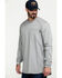 Image #3 - Hawx Men's FR Pocket Long Sleeve Work T-Shirt - Tall, Silver, hi-res