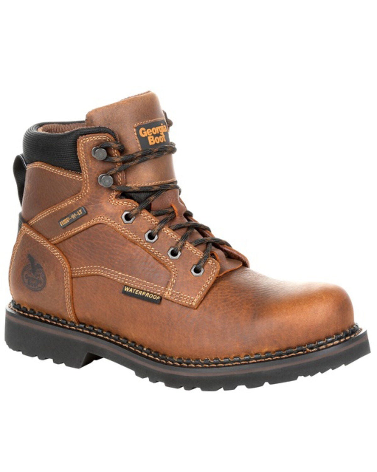 Georgia Boot Men's Giant Revamp Waterproof Work Boots - Soft Toe, Brown, hi-res
