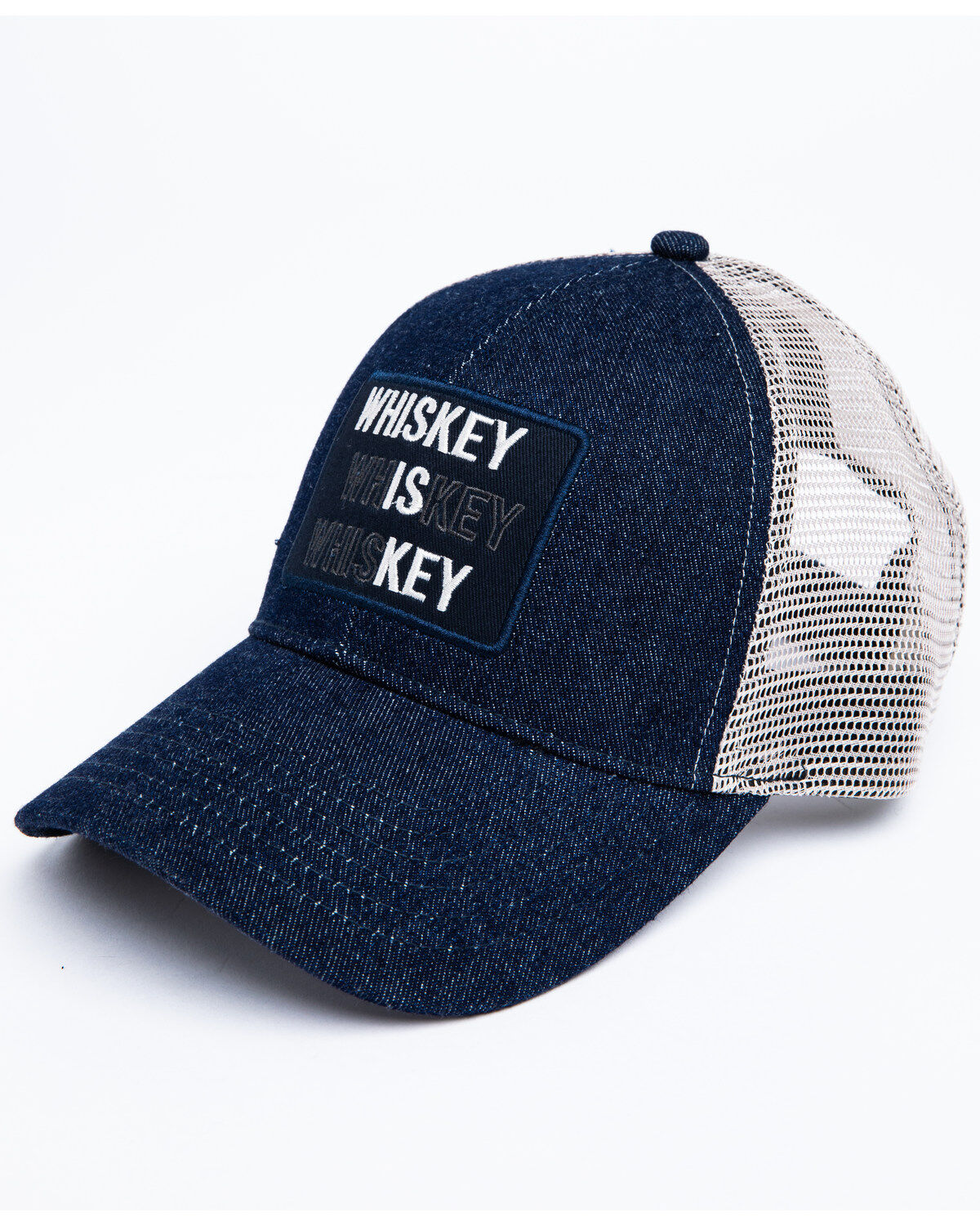 Image #1 - Shyanne Women's Whiskey Is Key Mesh Ball Cap , Blue, hi-res