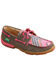 Image #1 - Twisted X Women's Eco Pink Multi Canvas Driving Shoe  - Moc Toe, , hi-res