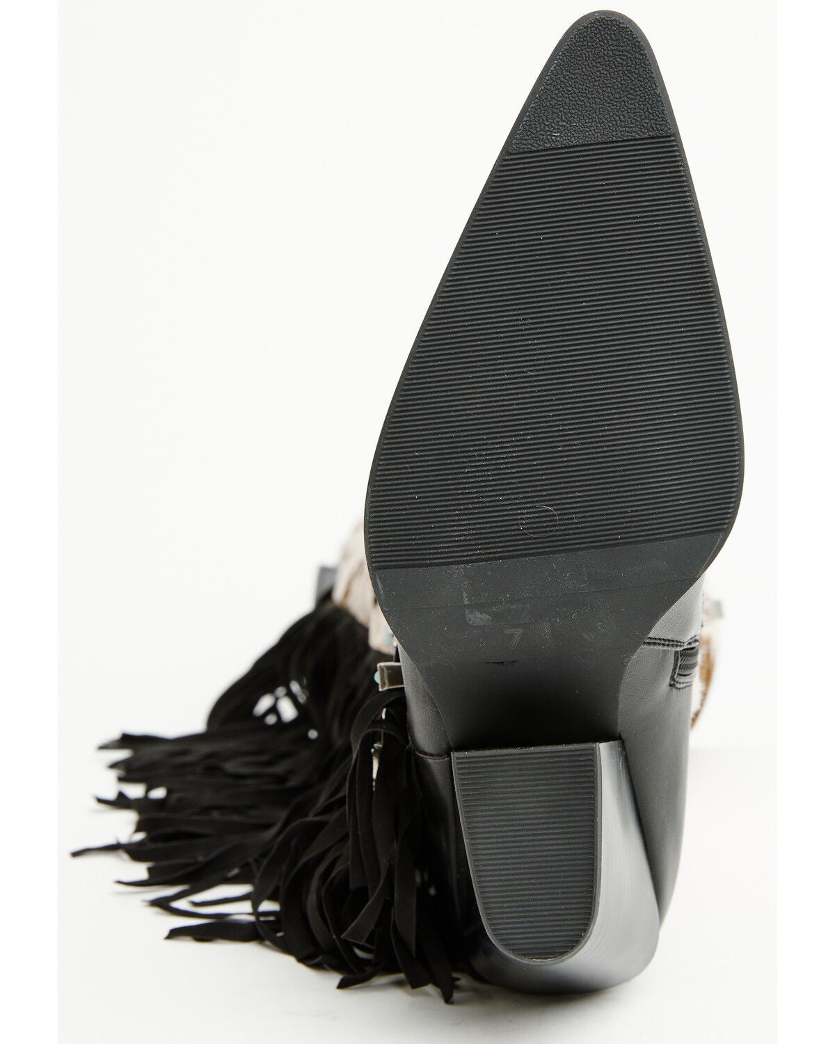 Image #7 - Azalea Wang Women's Gwayne Faux Fur Buckle Fringe Tall Fashion Boots - Snip Toe, Black, hi-res