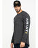 Image #3 - Ariat Men's Rebar Workman Logo Long Sleeve Work Shirt, Charcoal, hi-res