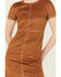 Image #3 - Panhandle Women's Faux Suede Studded Short Sleeve Mini Dress, Tan, hi-res